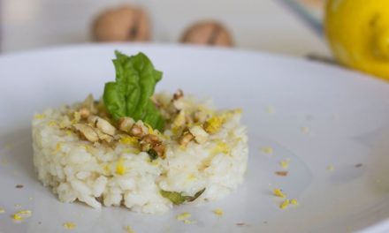 RISOTTO AL LIMONE, NOCI E BASILICO